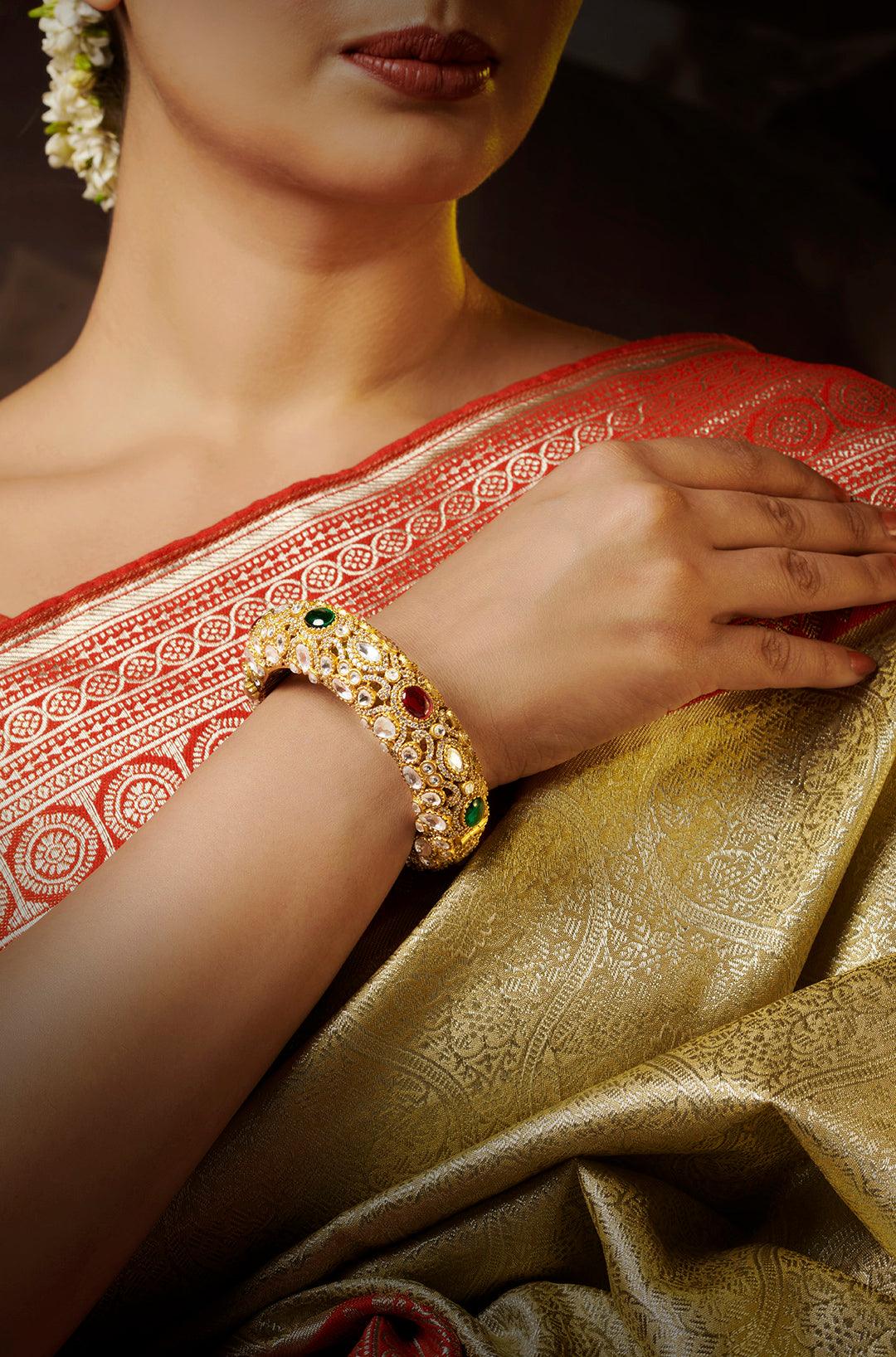 Vibrant Polki Spectrum Bangle - Dyulokha