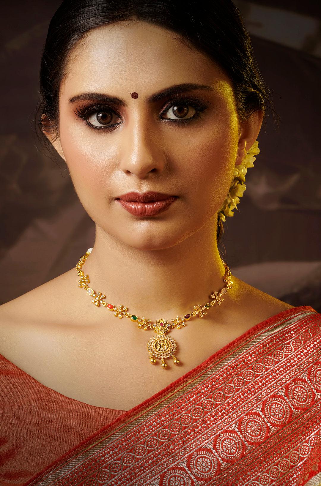 Navratan Splendor Vibrant Gemstone Necklace - Dyulokha