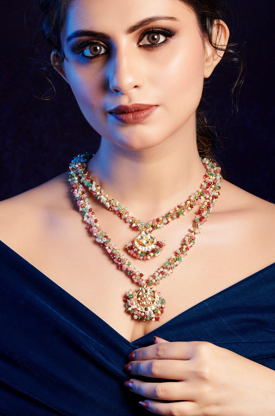 Rainbow Radiance Kundan Necklace - Dyulokha