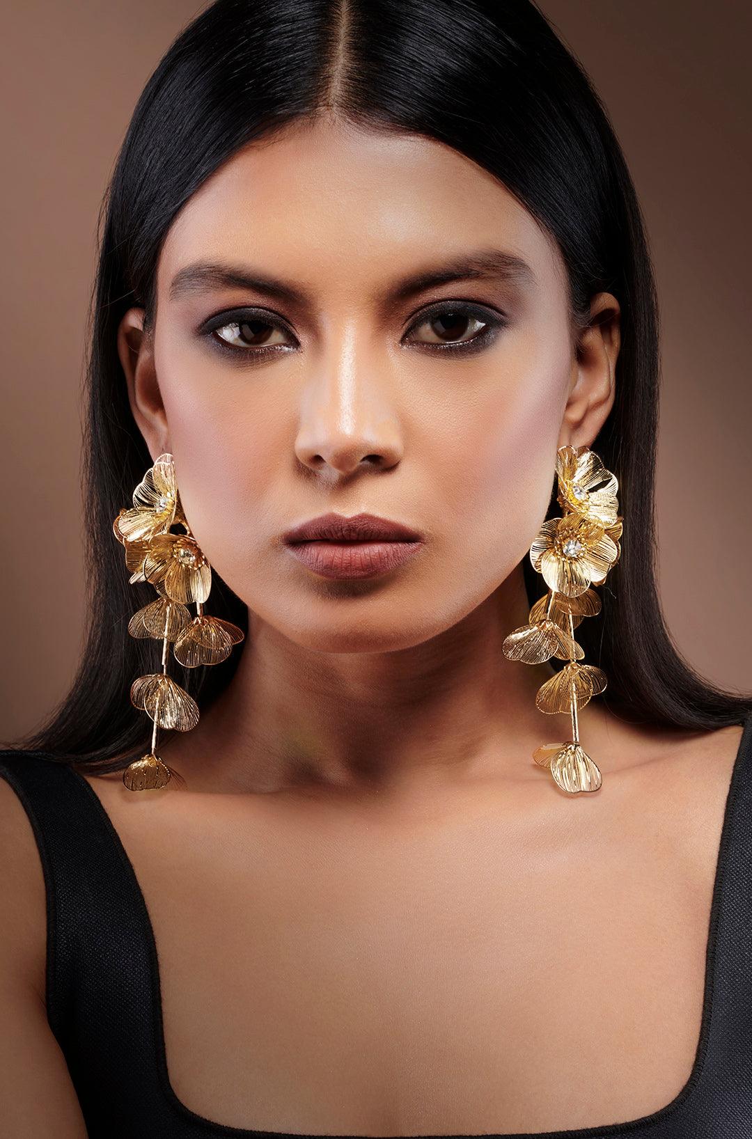 Artisan Woven Floral Filigree Earrings - Dyulokha