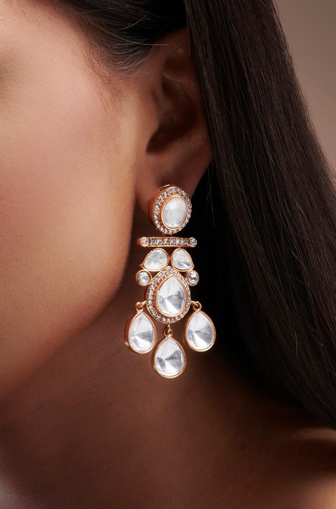 Regal Radiance Polki Danglers - Dyulokha