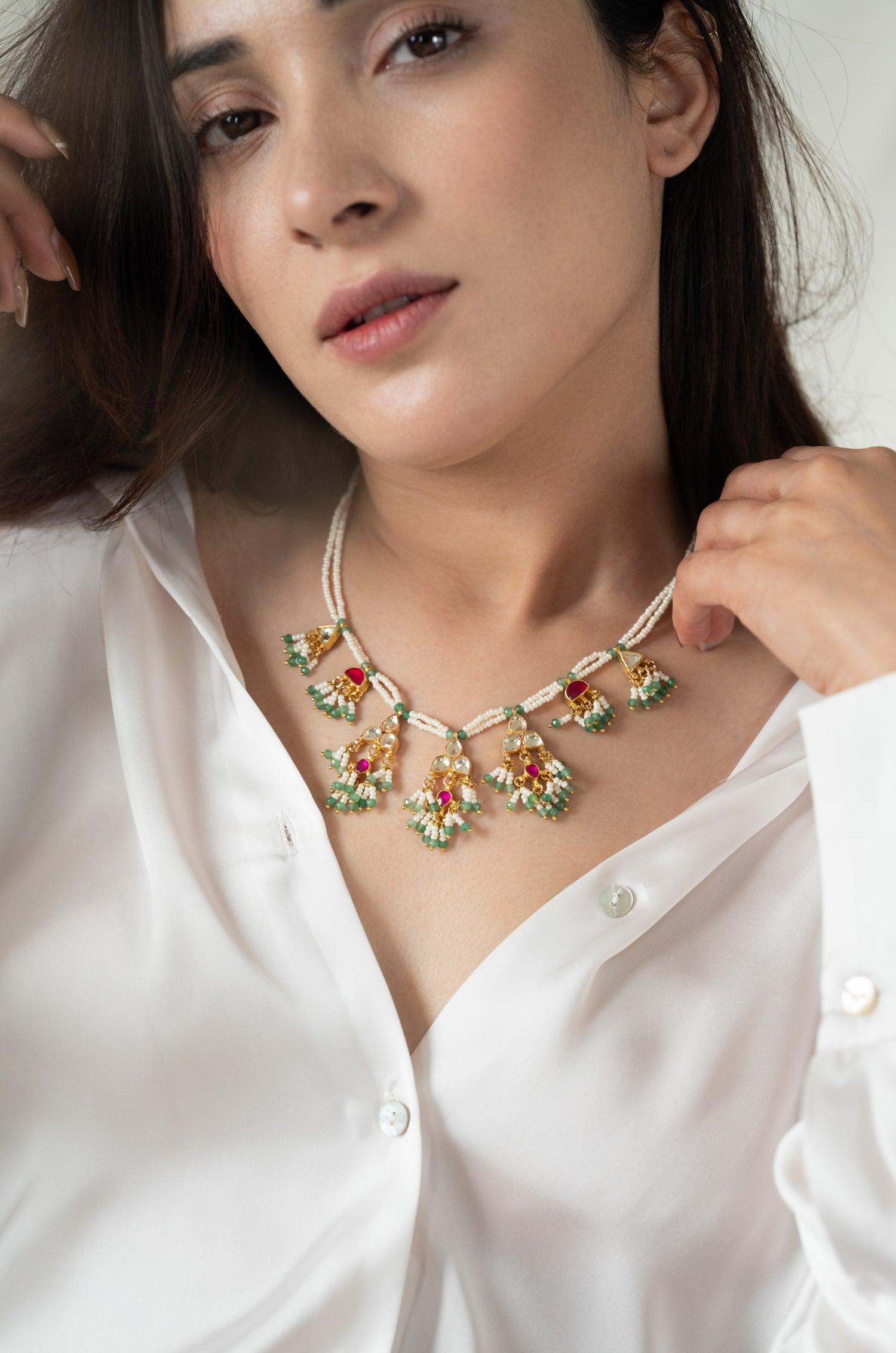 Minty Fresh Pearl Necklace - Dyulokha