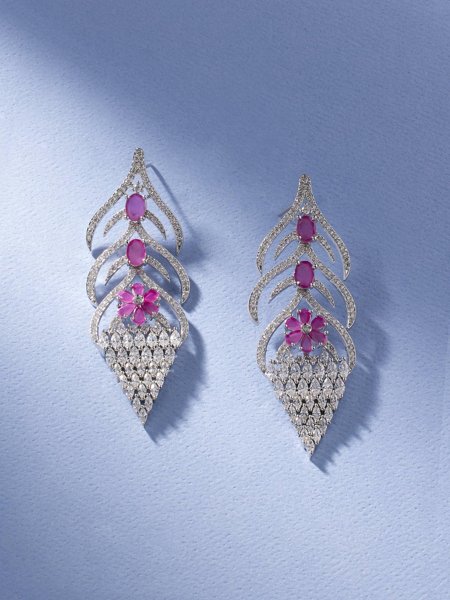 Blinding Ruby Dangler Earrings - Dyulokha