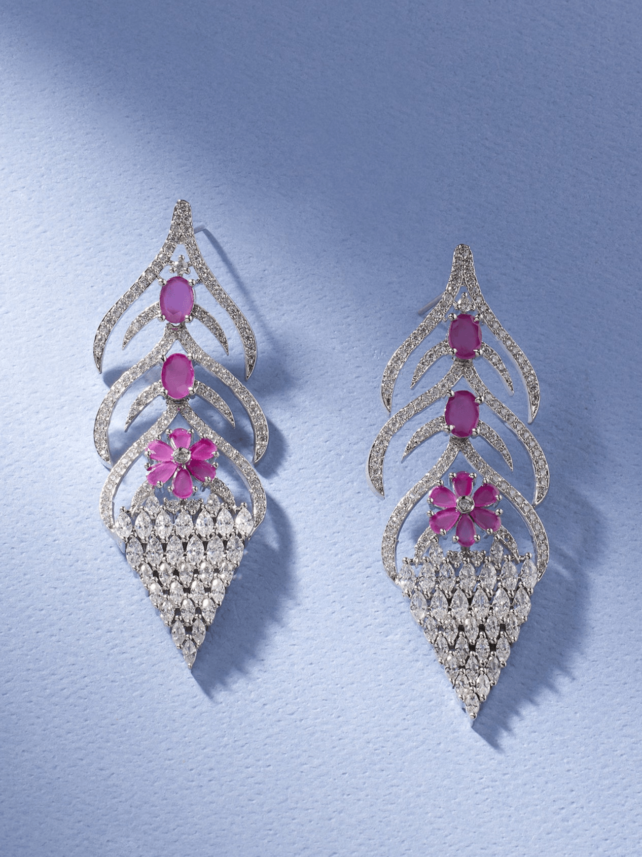 Blinding Ruby Dangler Earrings - Dyulokha