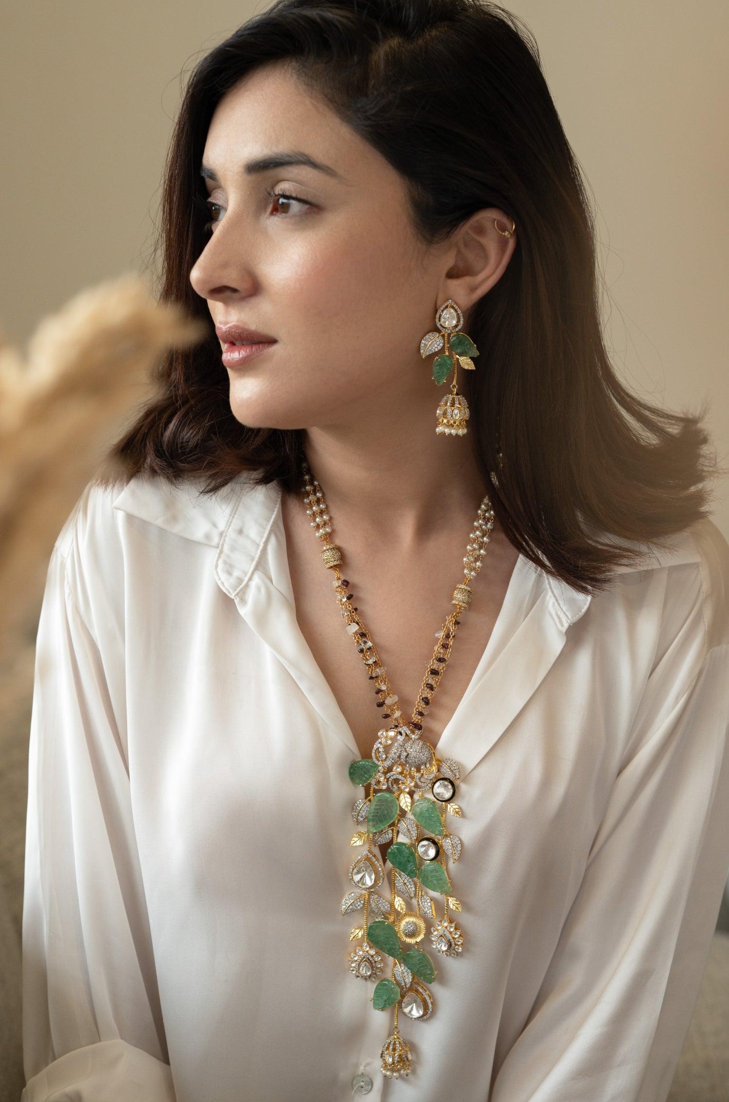 Mint and Pearl Harmony Necklace Set - Dyulokha