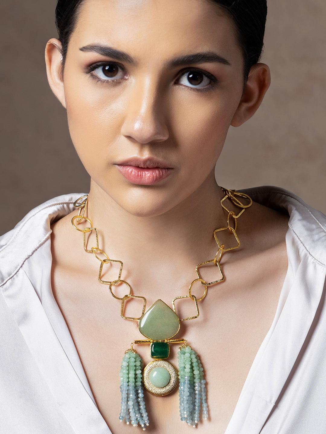 Golden Bespoke Pendant Necklace - Dyulokha