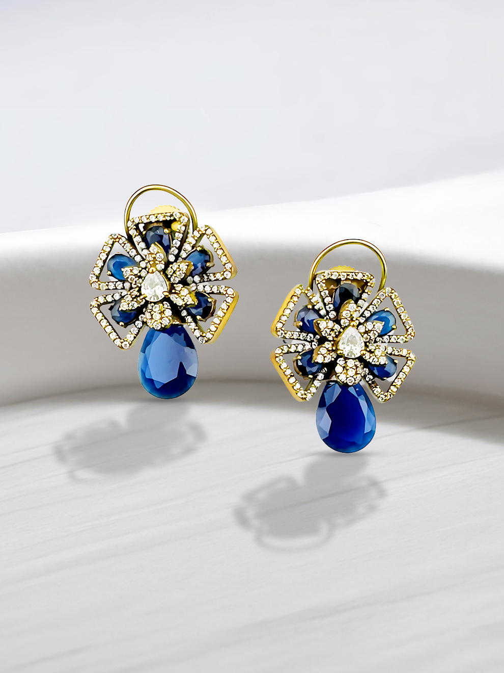Studs with Striking Blue Stones