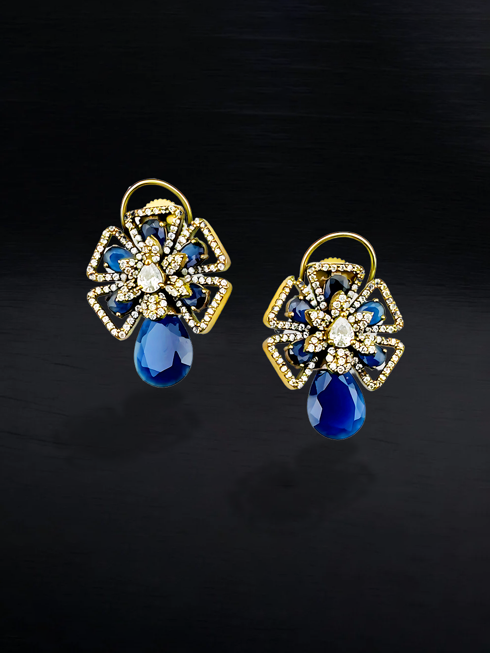 Studs with Striking Blue Stones