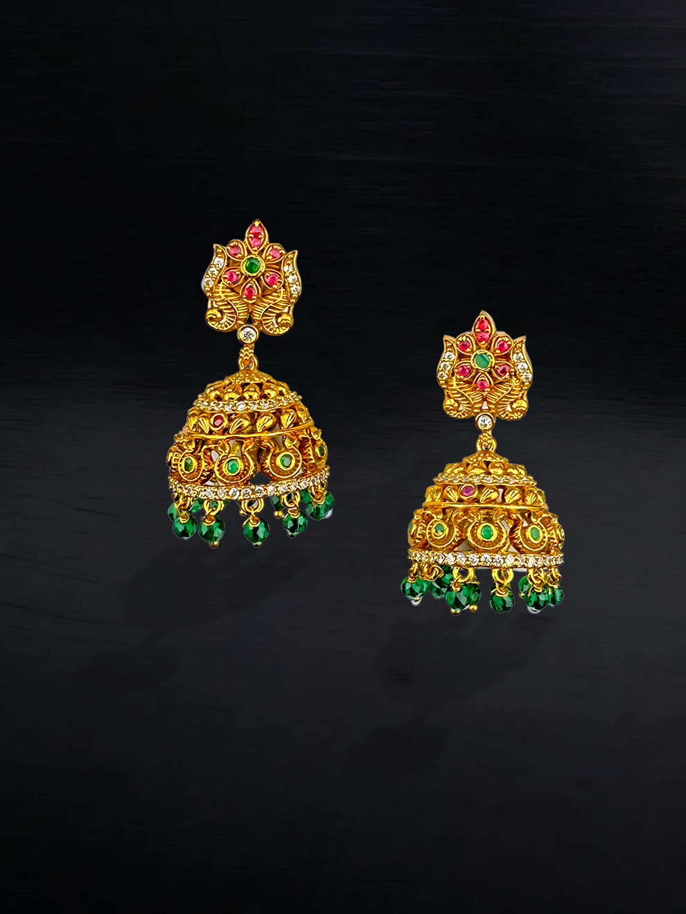 Pink Floral Jhumkas