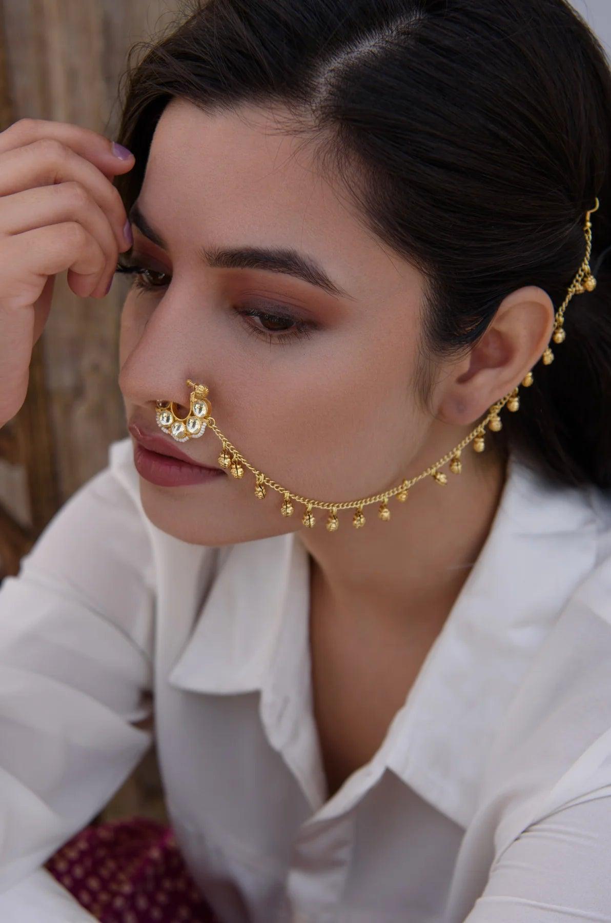 Pearl Essence Traditional Nose Pin - Dyulokha