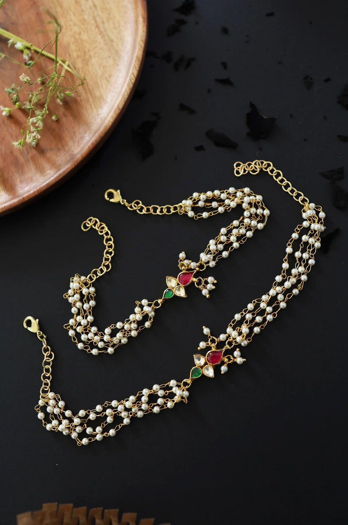 Festive Grace Accented Anklets - Dyulokha