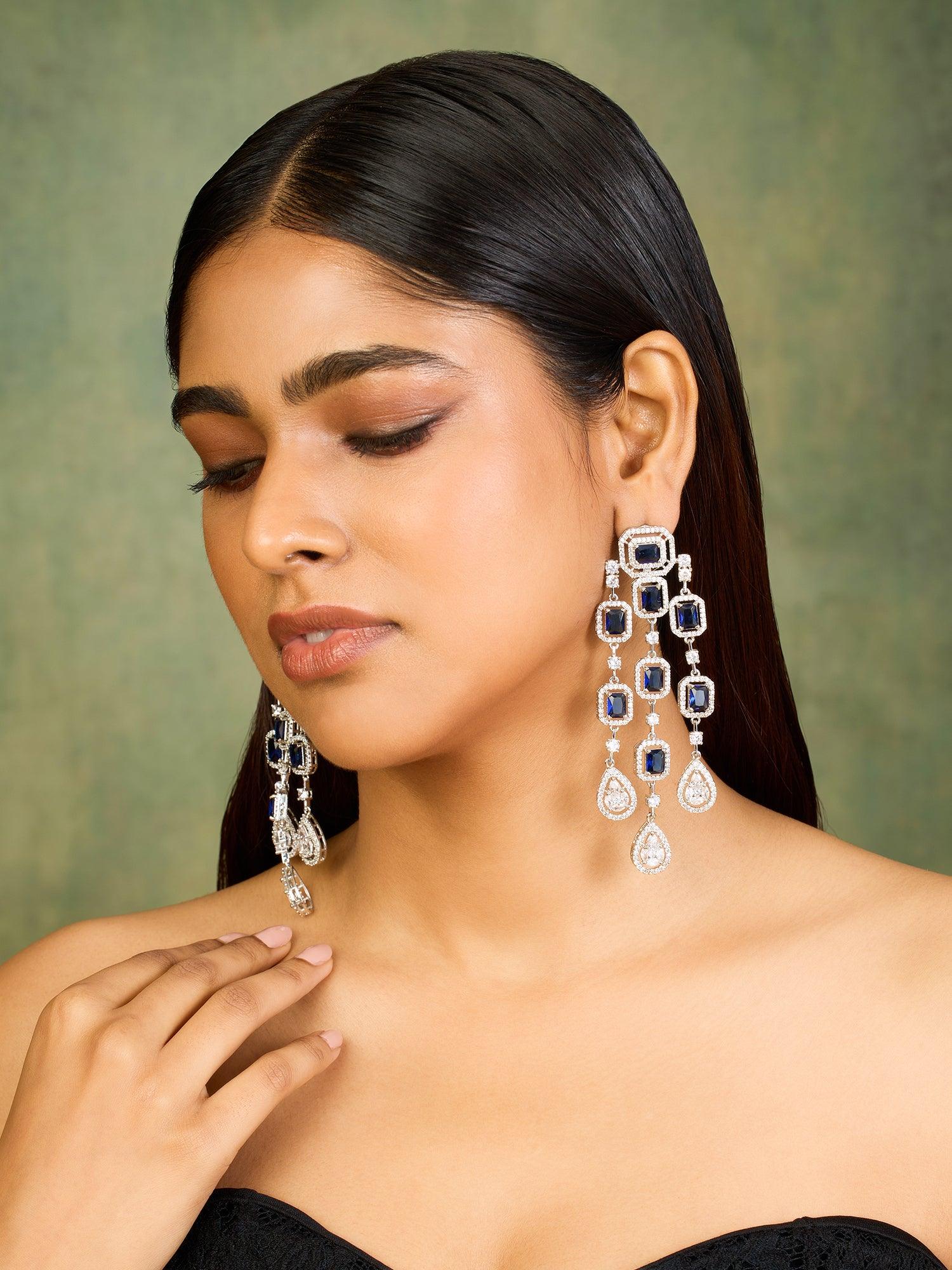 Cascade Sparkle Chandelier Earrings - Dyulokha