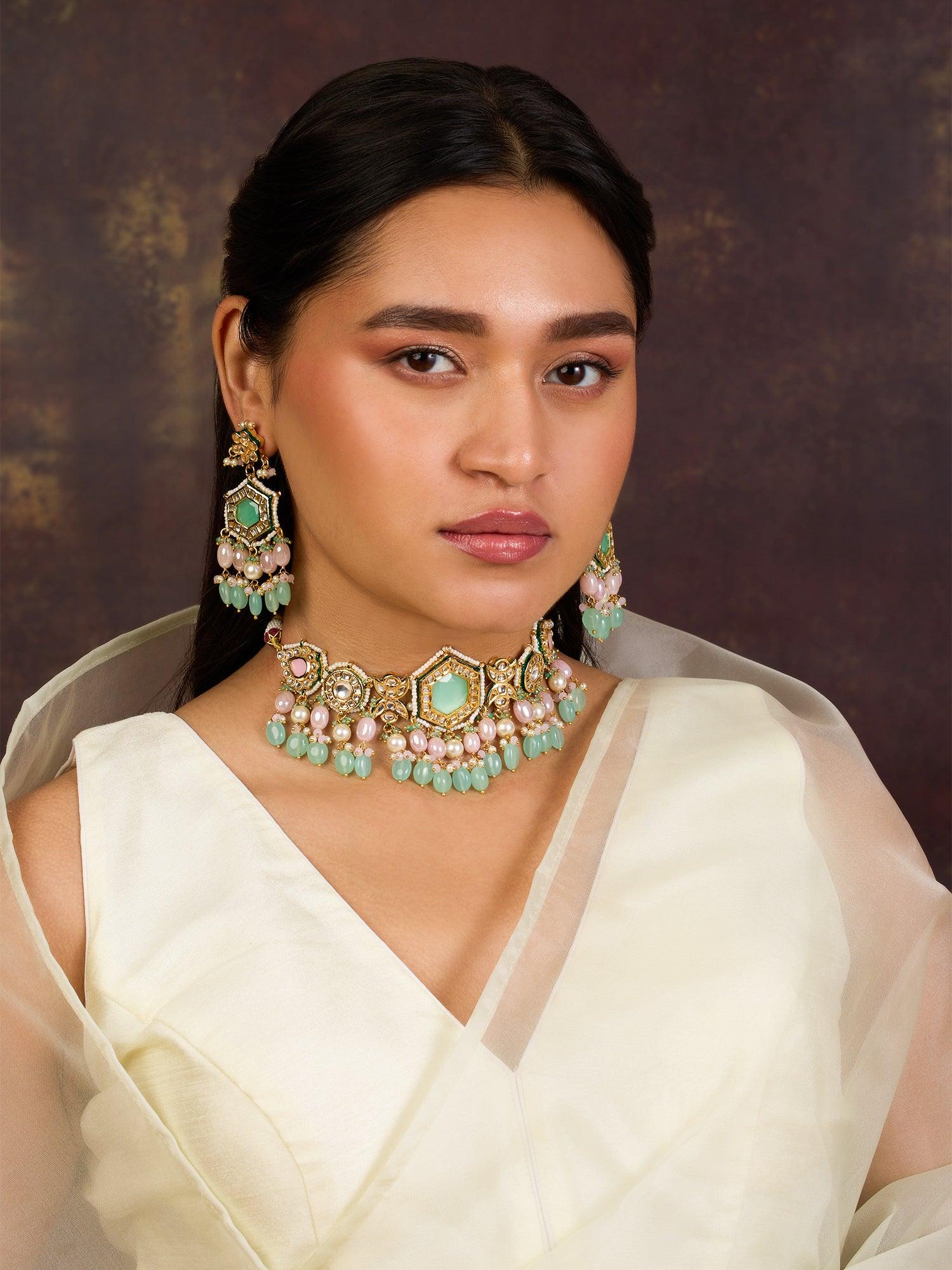 Ancestral Splendid Kundan Choker set - Dyulokha