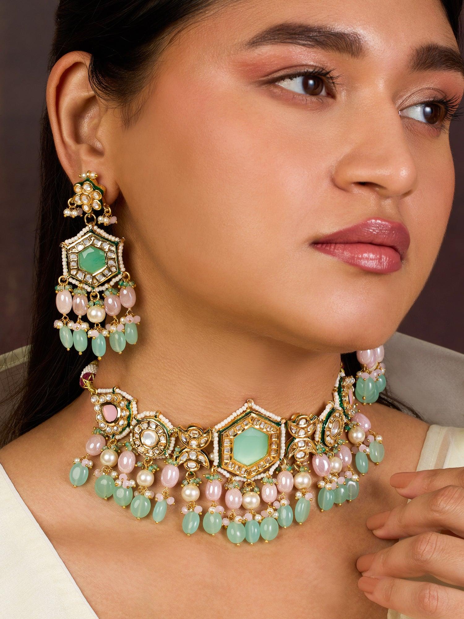 Ancestral Splendid Kundan Choker set - Dyulokha