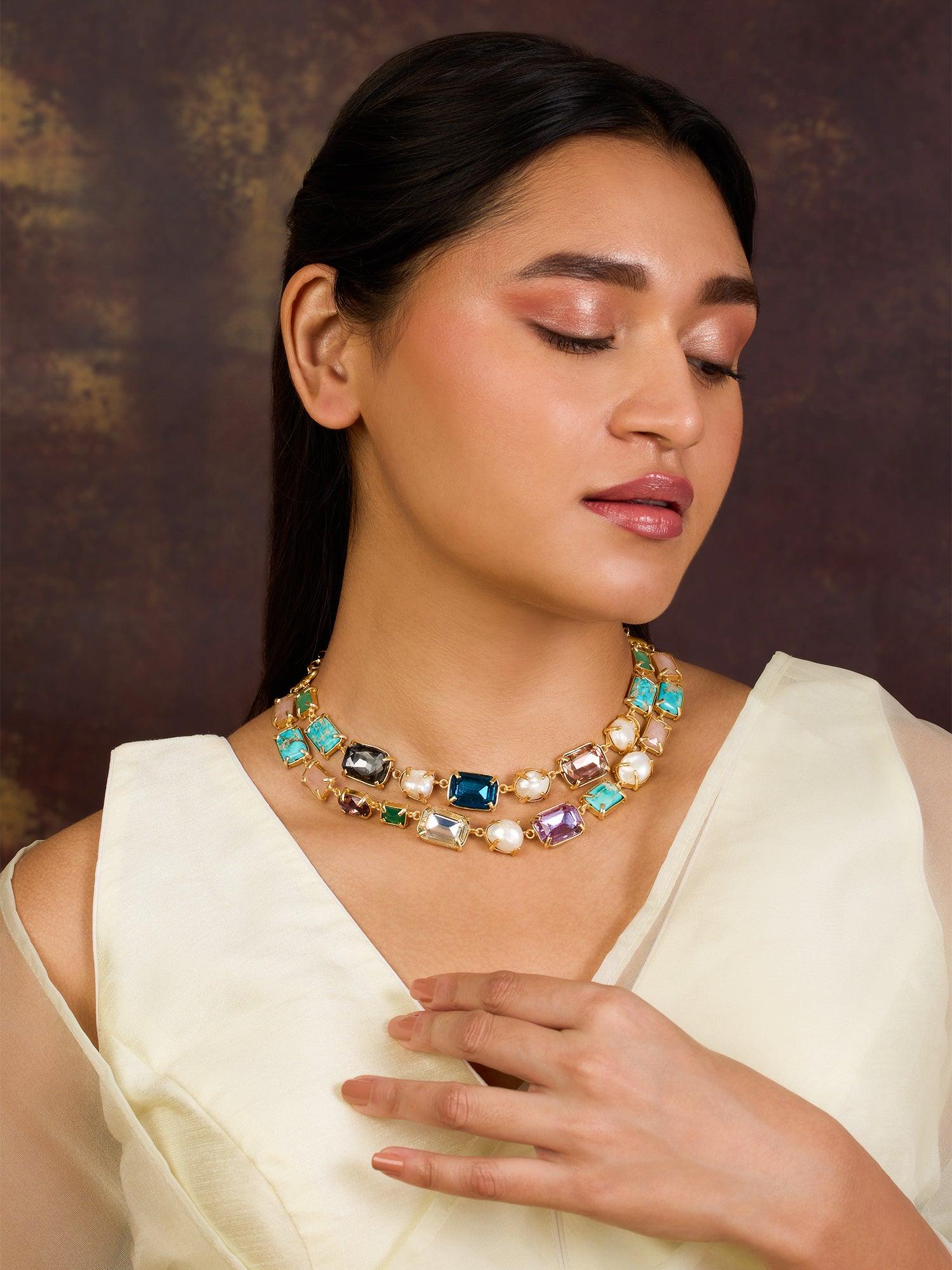 Luxe Luminescence Swarovski Necklace - Dyulokha