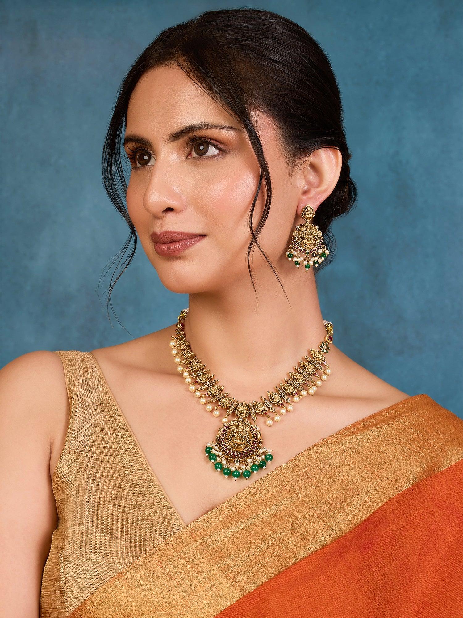 Radiant Heritage Temple Necklace Set - Dyulokha