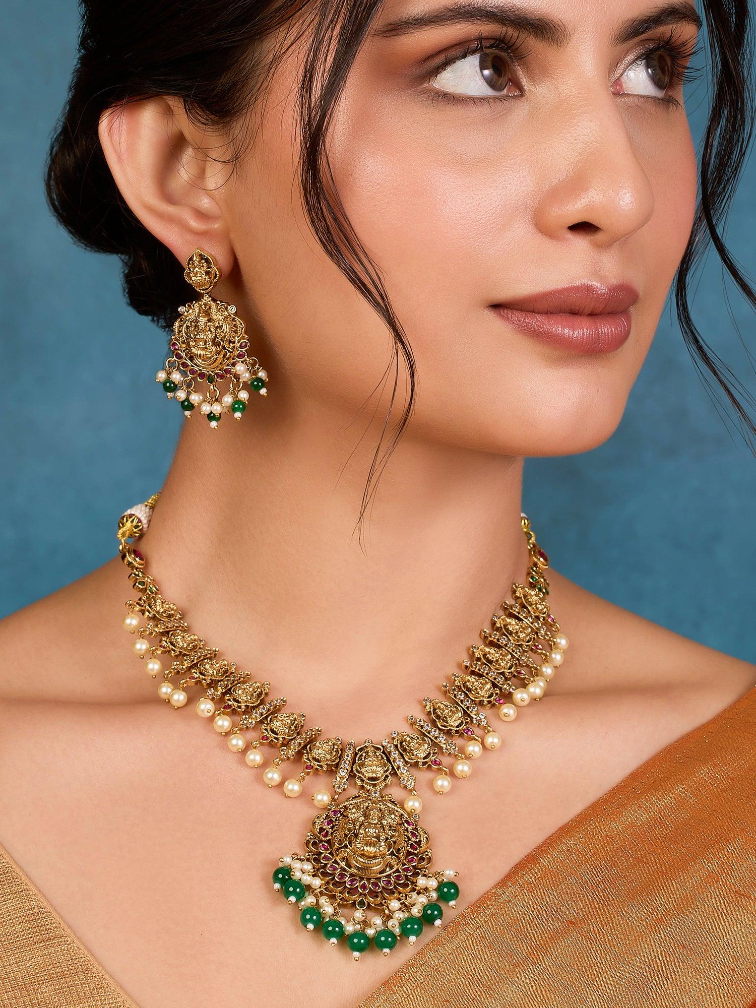 Radiant Heritage Temple Necklace Set - Dyulokha