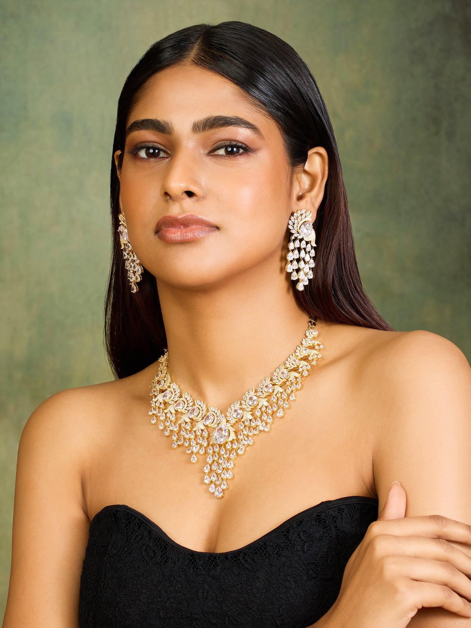 Dewdrop Delight Diamond Necklace Set - Dyulokha