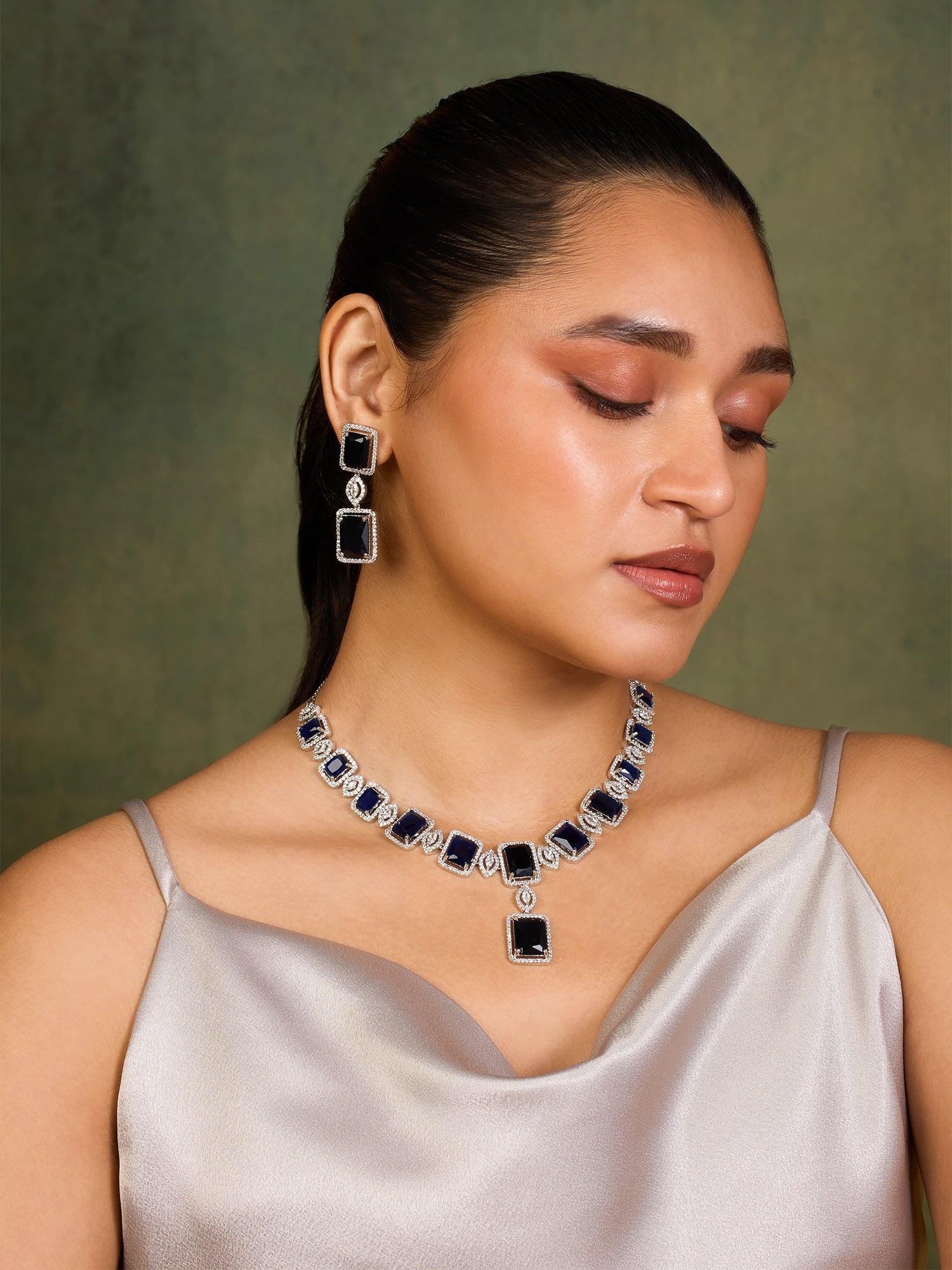 Midnight Elegance Black Onyx Necklace Set - Dyulokha