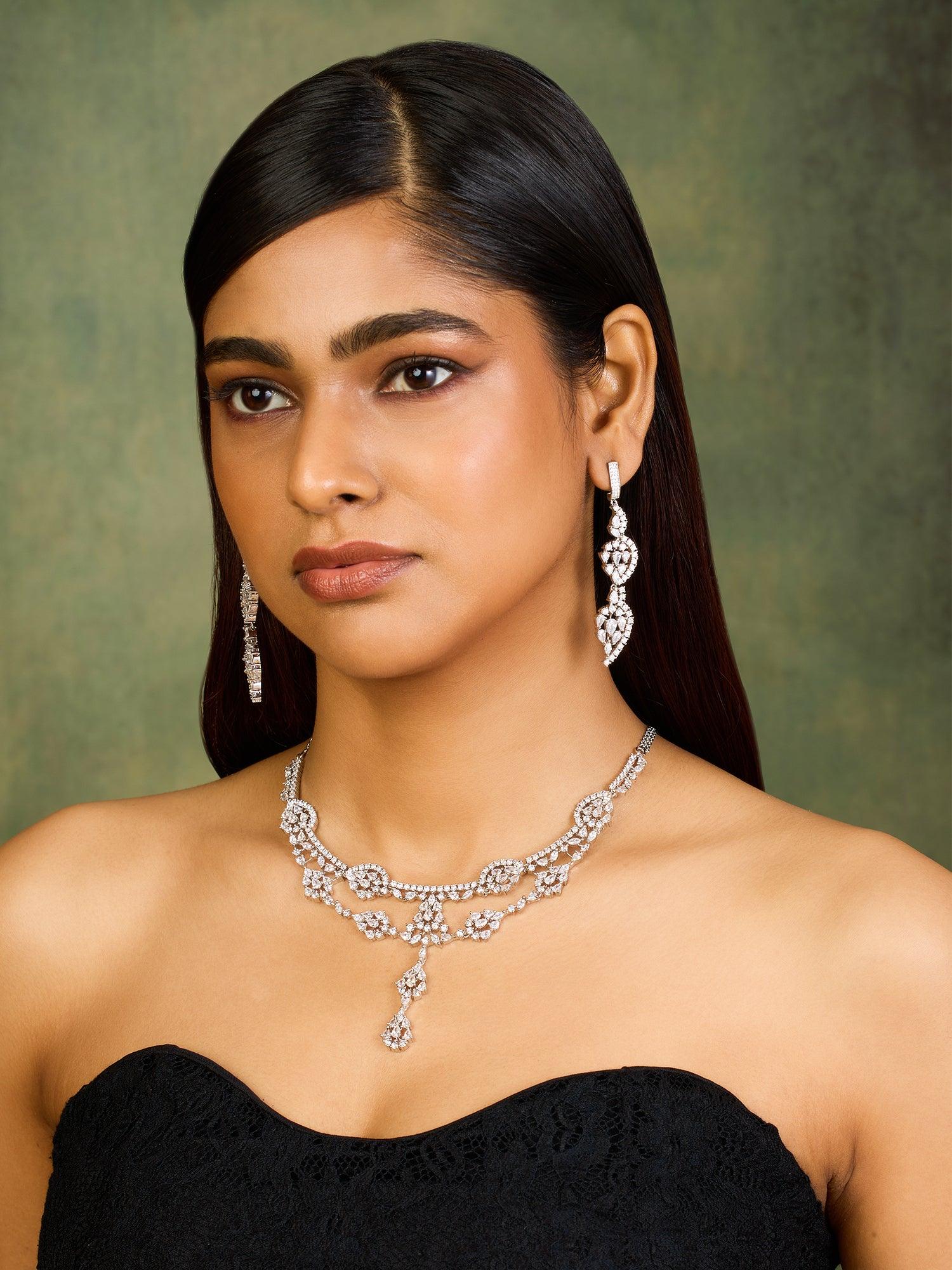 Modish Strands CZ Necklace set - Dyulokha