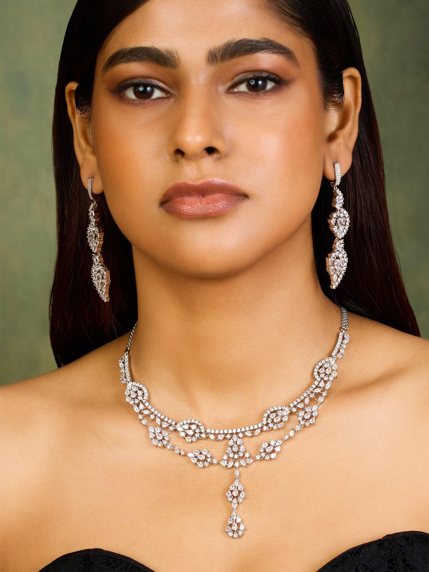Modish Strands CZ Necklace set - Dyulokha