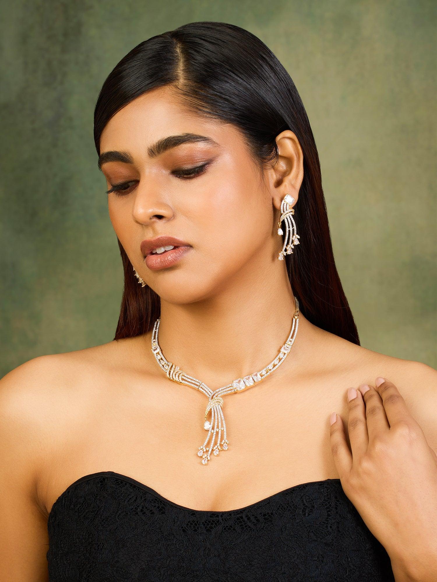 Twilight Glamour CZ Necklace set - Dyulokha