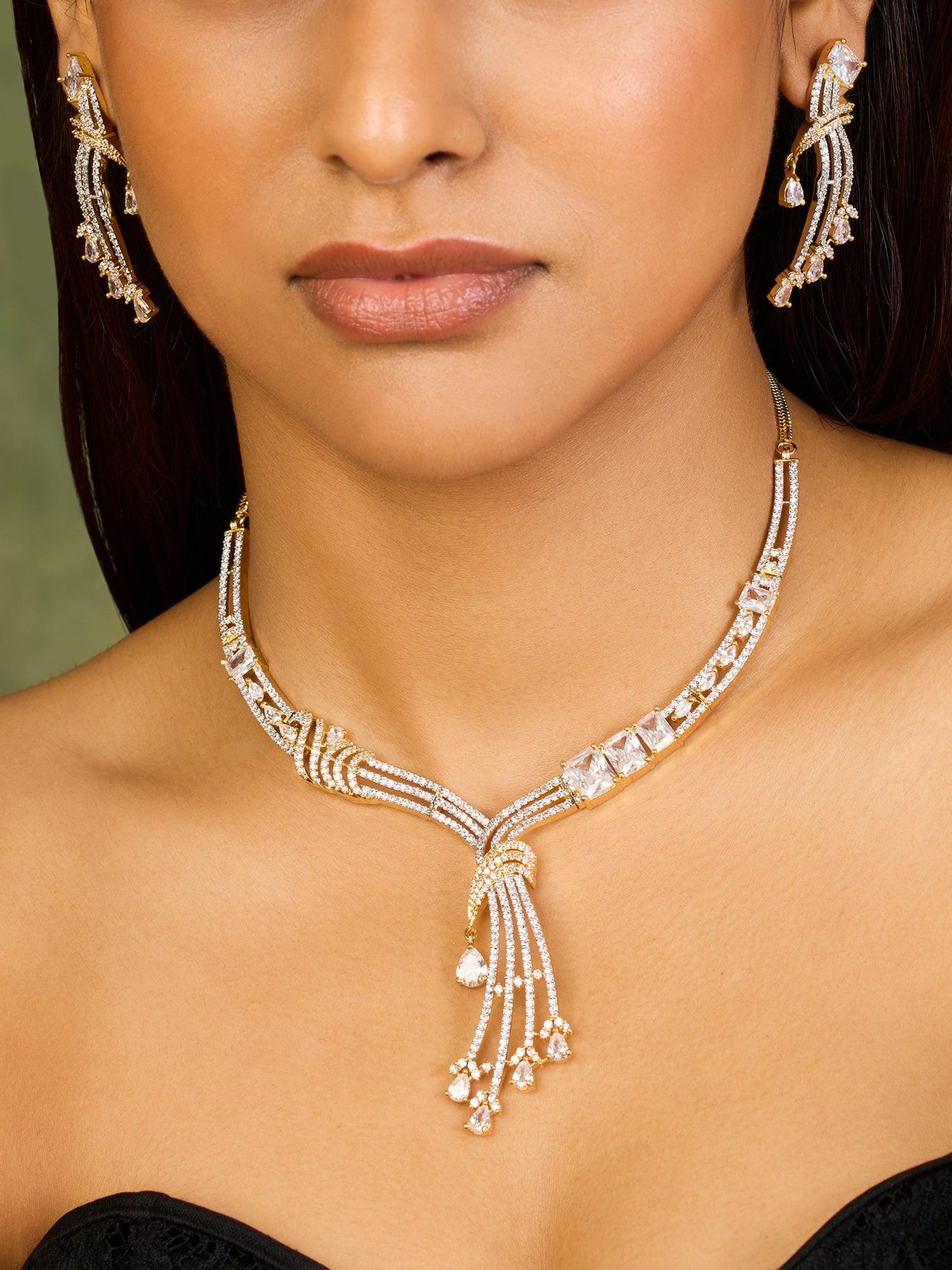Twilight Glamour CZ Necklace set - Dyulokha