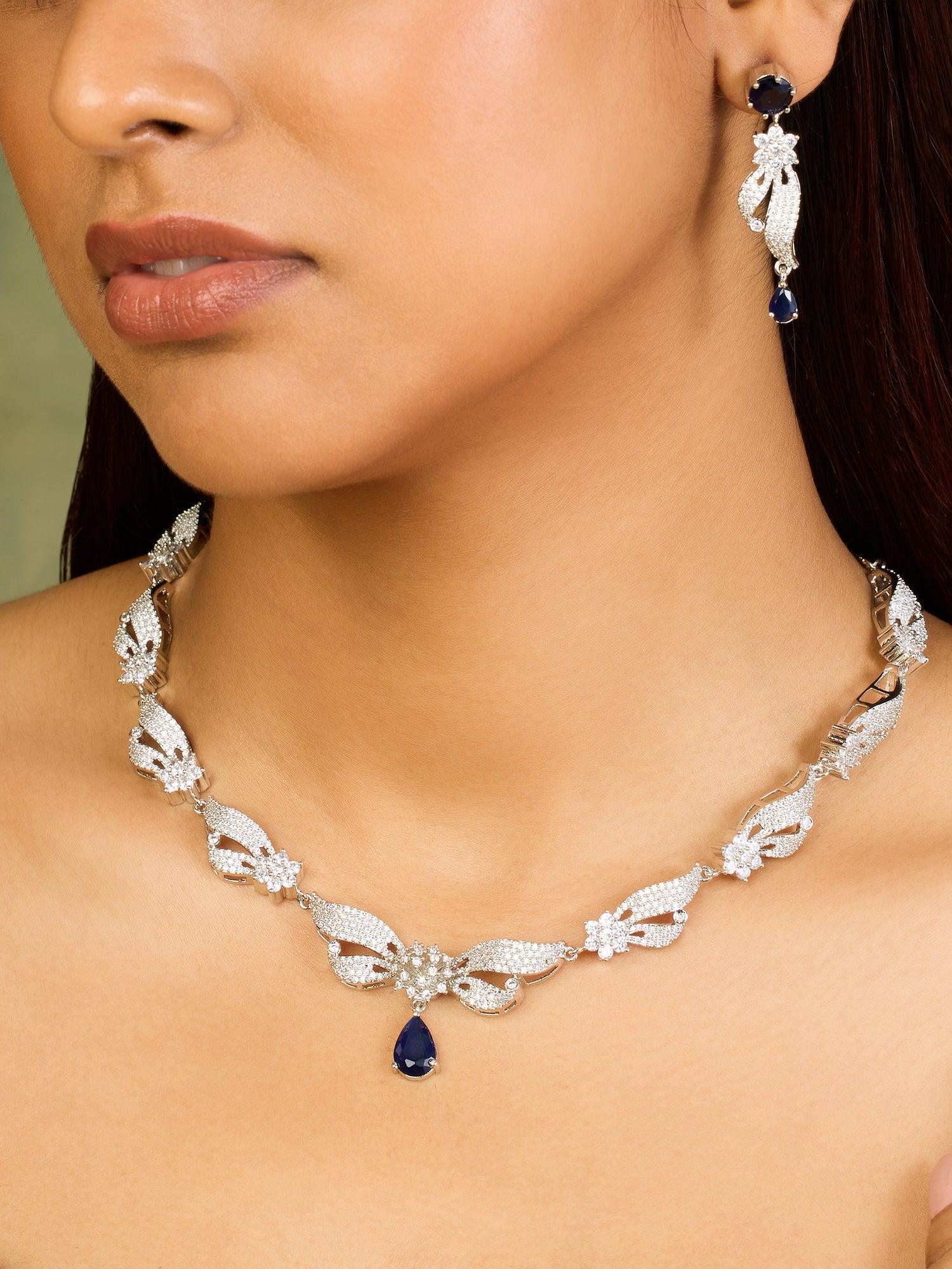 Blue Brilliance Sapphire Necklace Set - Dyulokha
