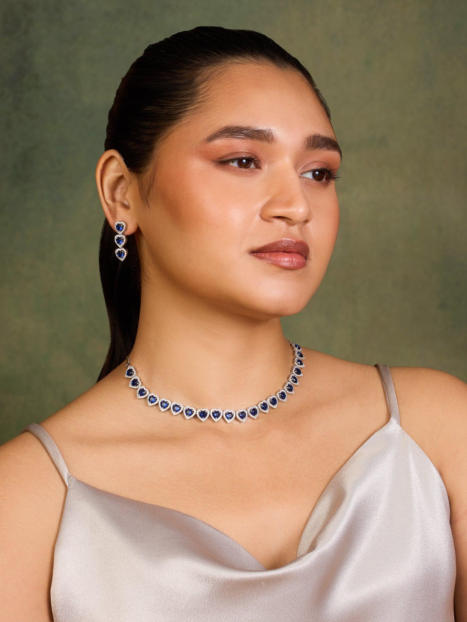 Brilliance Sapphire Necklace Set - Dyulokha
