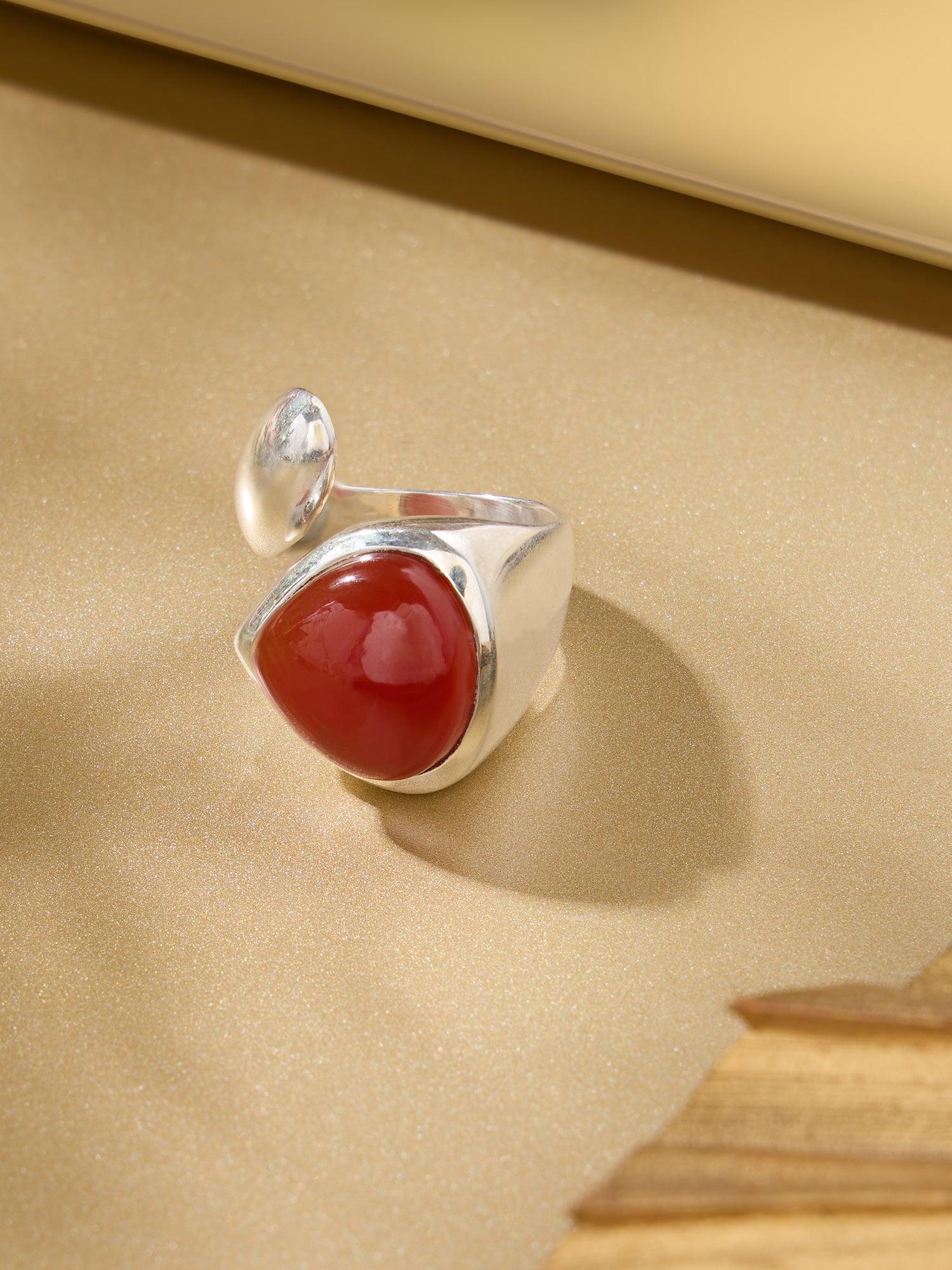 Twisted Passion Carnelian Love Ring - Dyulokha
