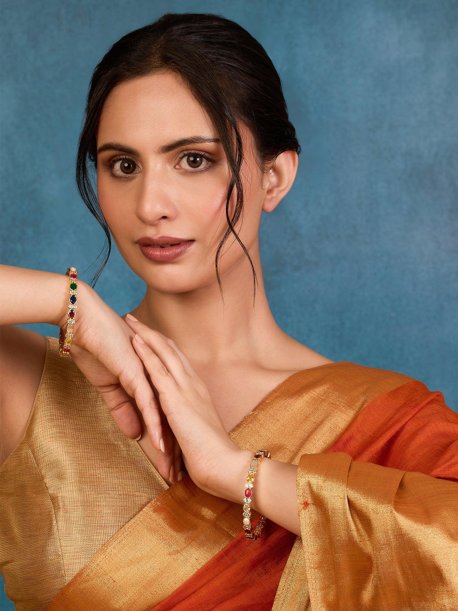Colorful Heritage Navratan Bangles - Dyulokha