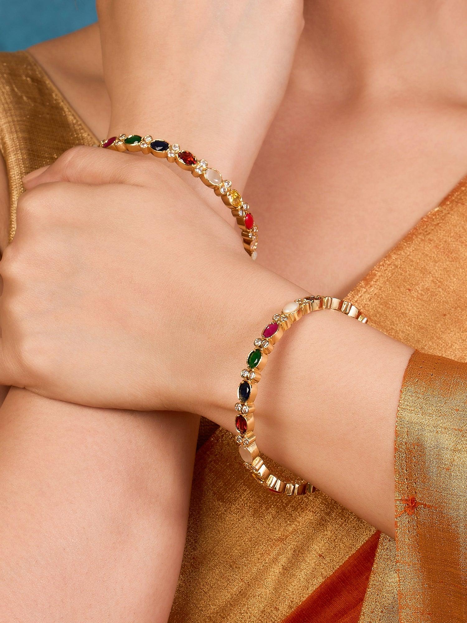 Colorful Heritage Navratan Bangles - Dyulokha