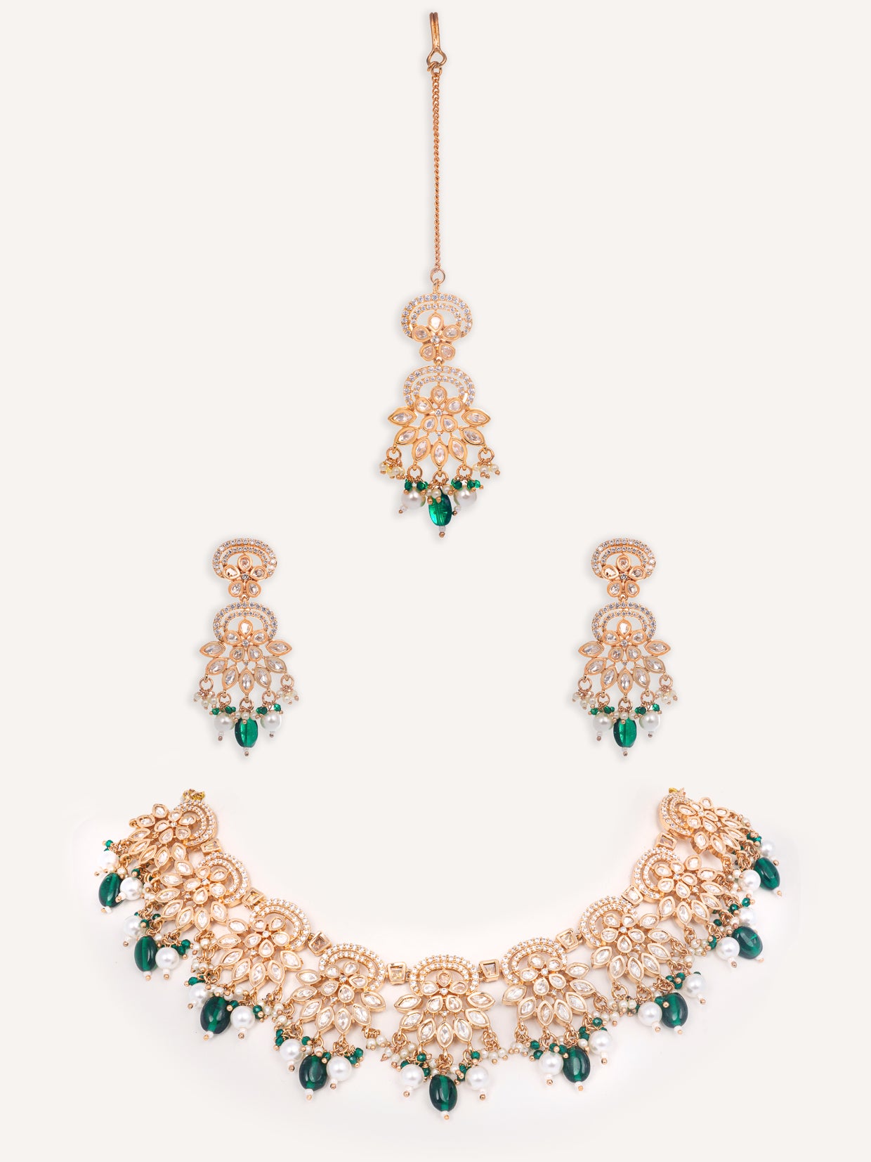 Graceful Glow Beads & Kundan Ensemble
