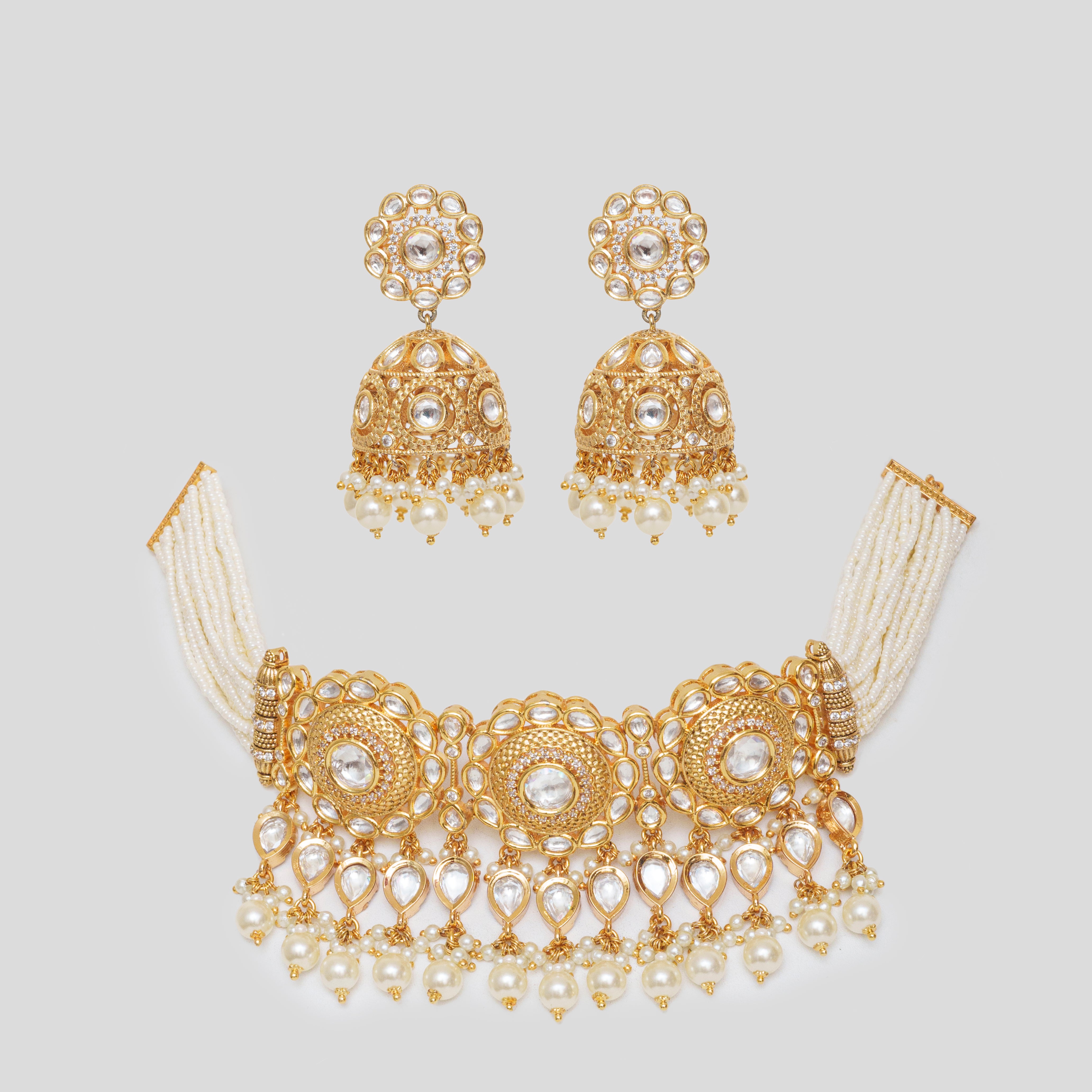Bold Beauty, Delicate Pearls Necklace Set
