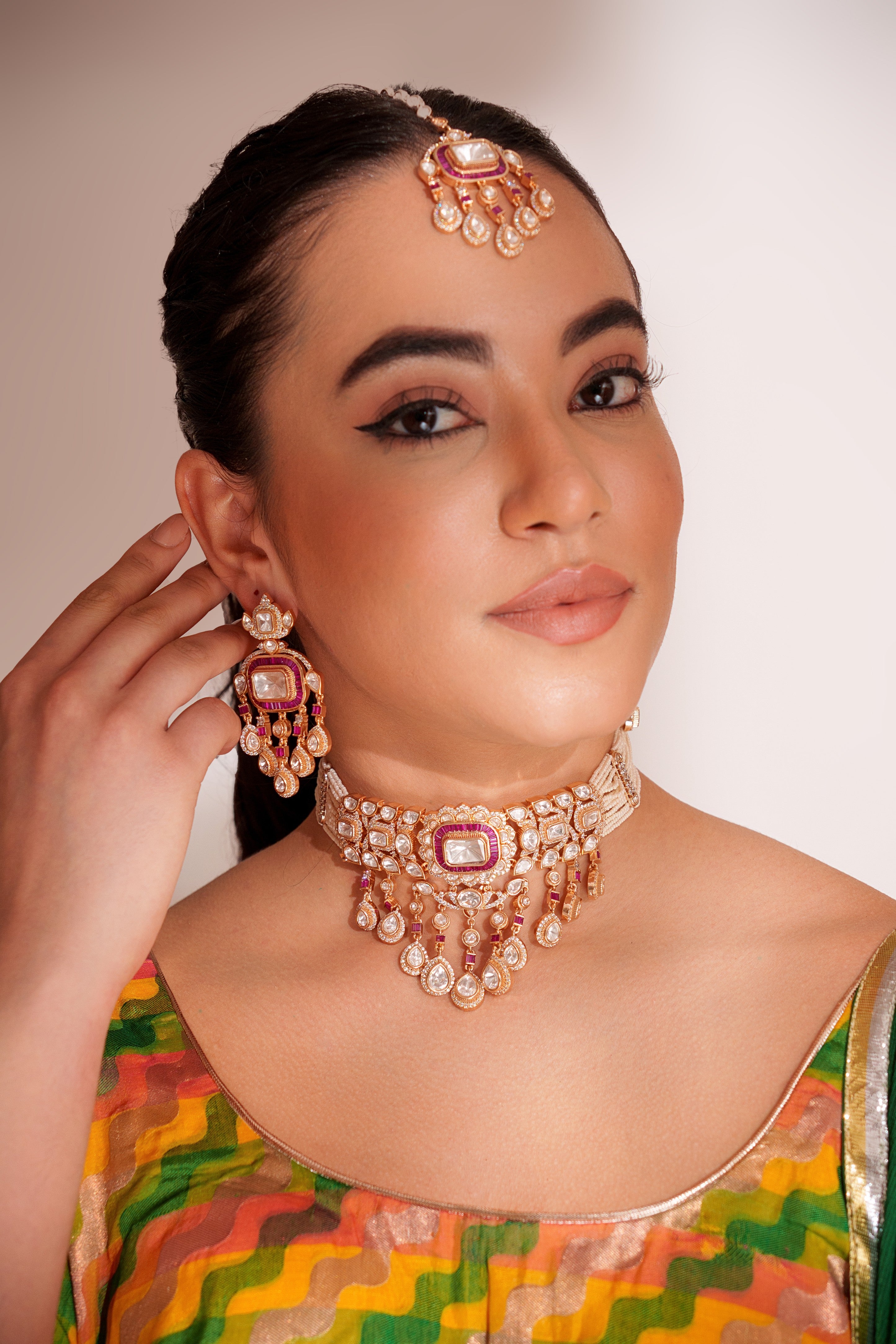A Symphony of Pink & Pearl Necklace Set