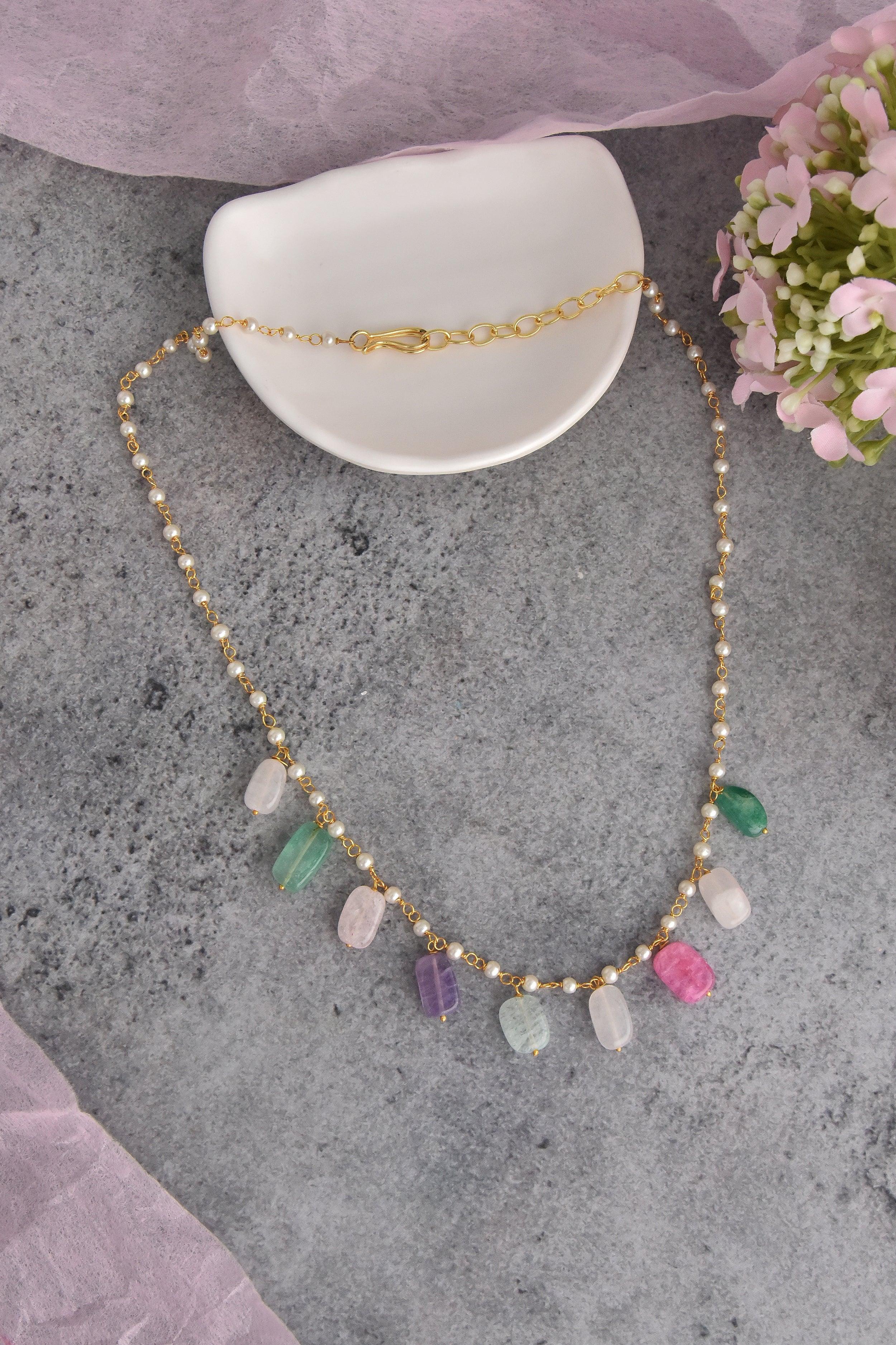 Golden Kaleidoscope Multicolor Necklace - Dyulokha