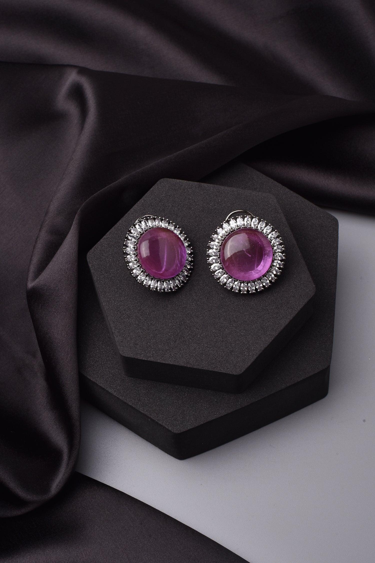 Rose Blush Shimmer Stud Earrings - Dyulokha