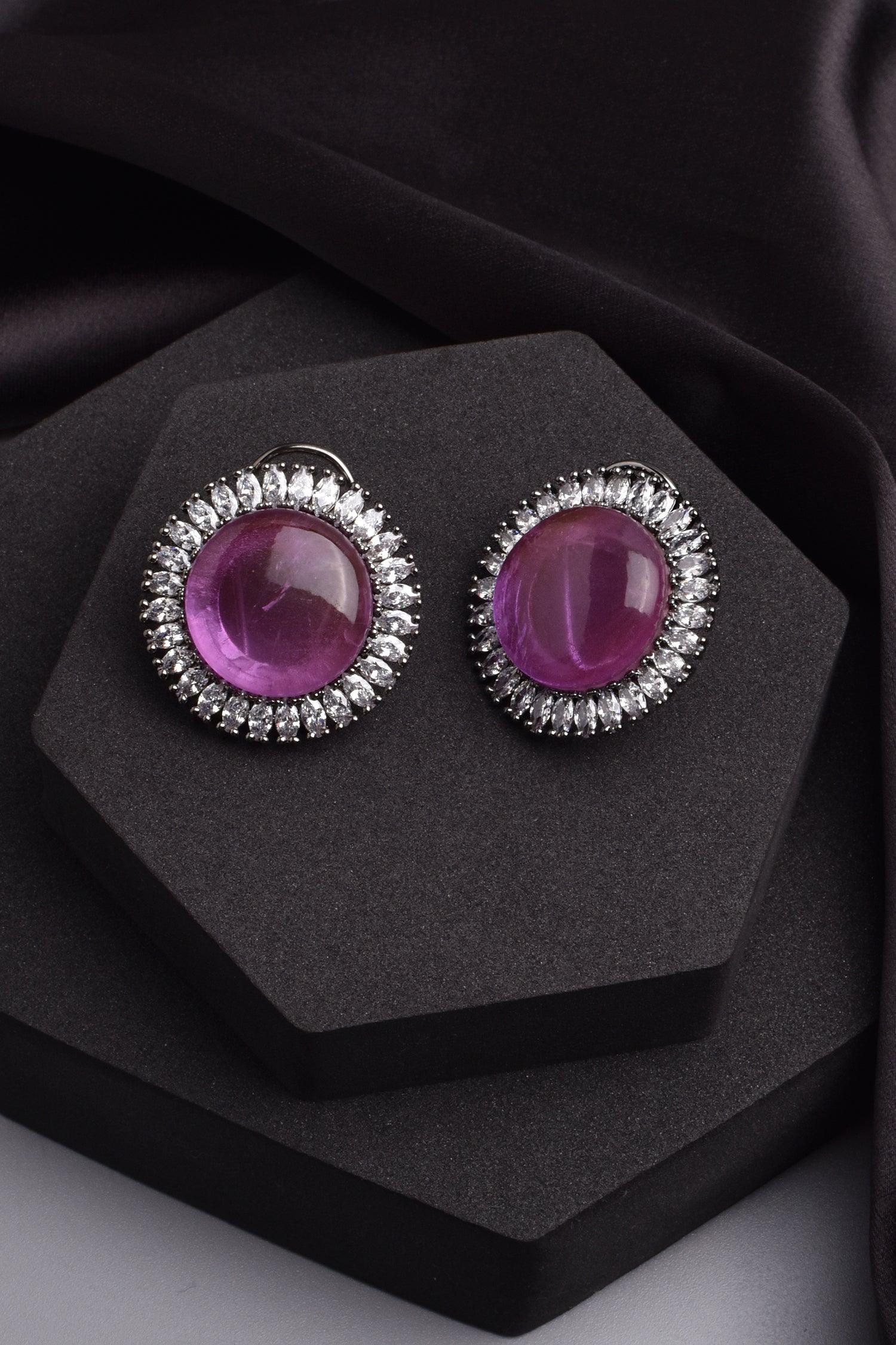 Rose Blush Shimmer Stud Earrings - Dyulokha