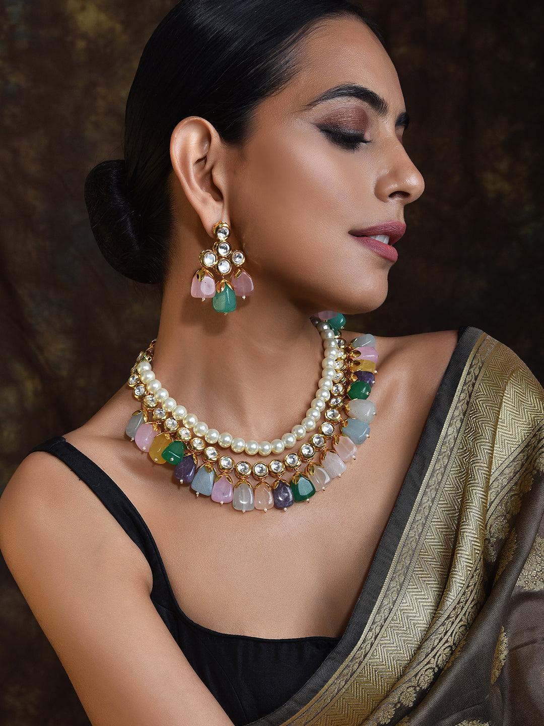 Royal Mosaic Multicolor Necklace Set - Dyulokha