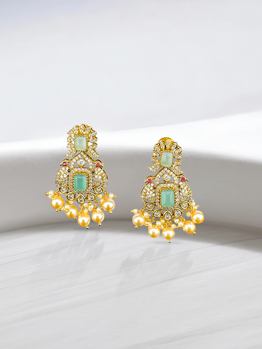 Light Green Square Stone Droplets