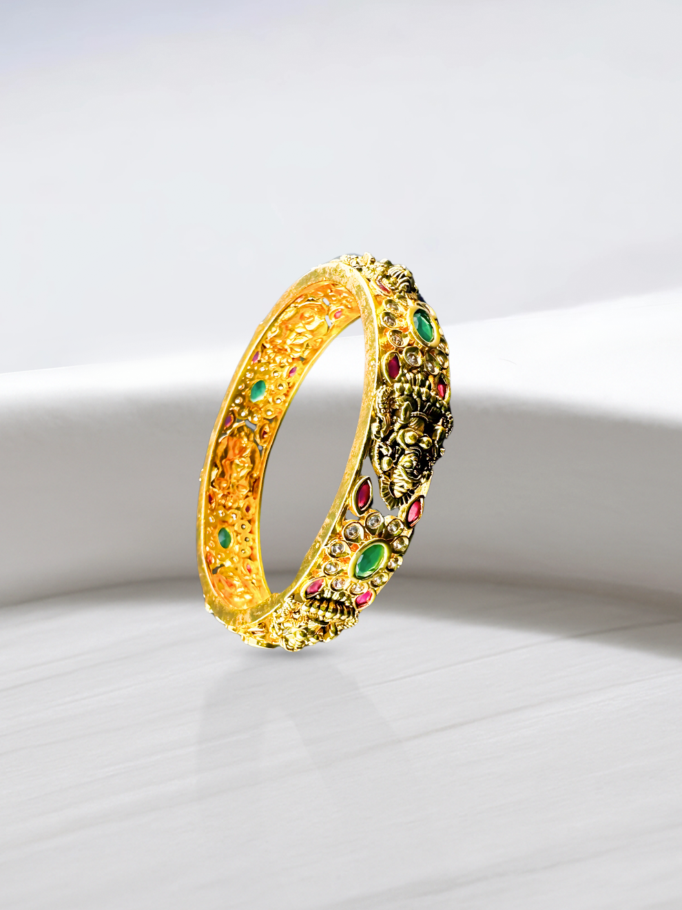 Divine White Stone Bangles