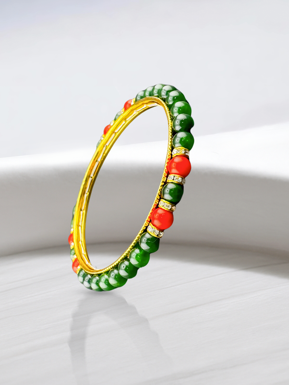 Green Beaded Bangles