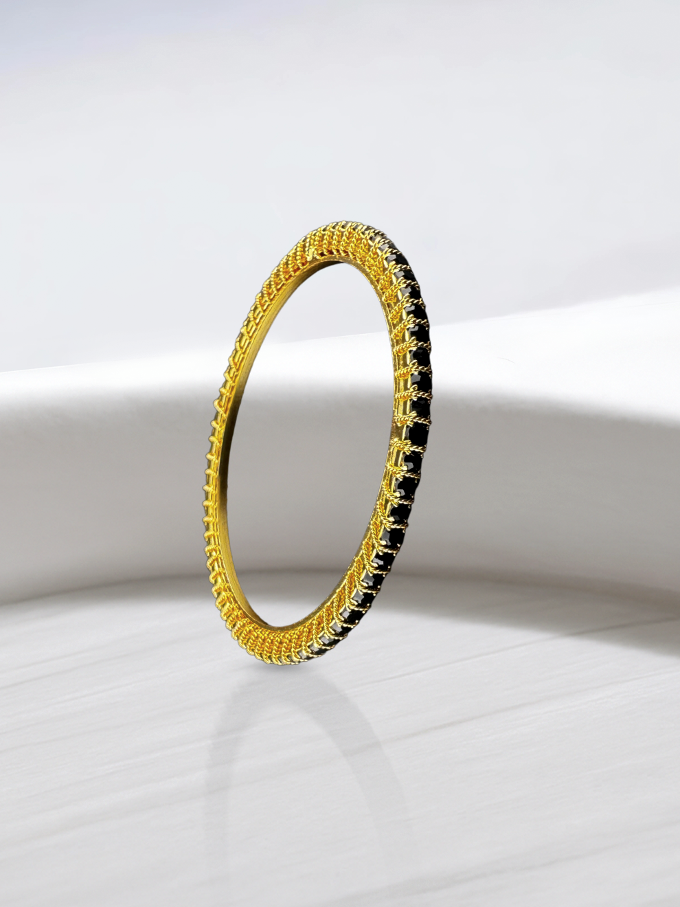 Bold Elegance Black Stone Bangles