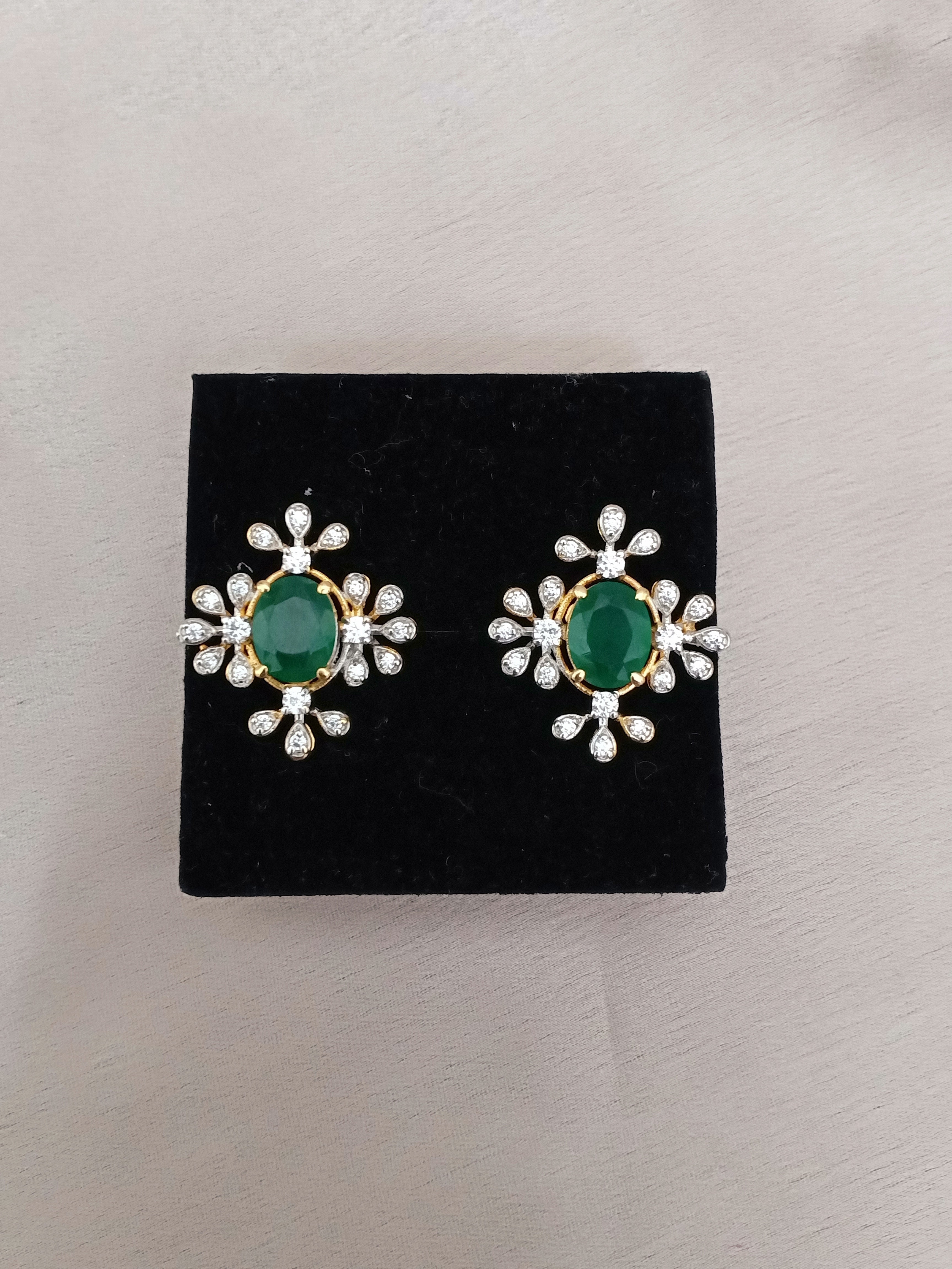 Emerald Glow CZ Earrings