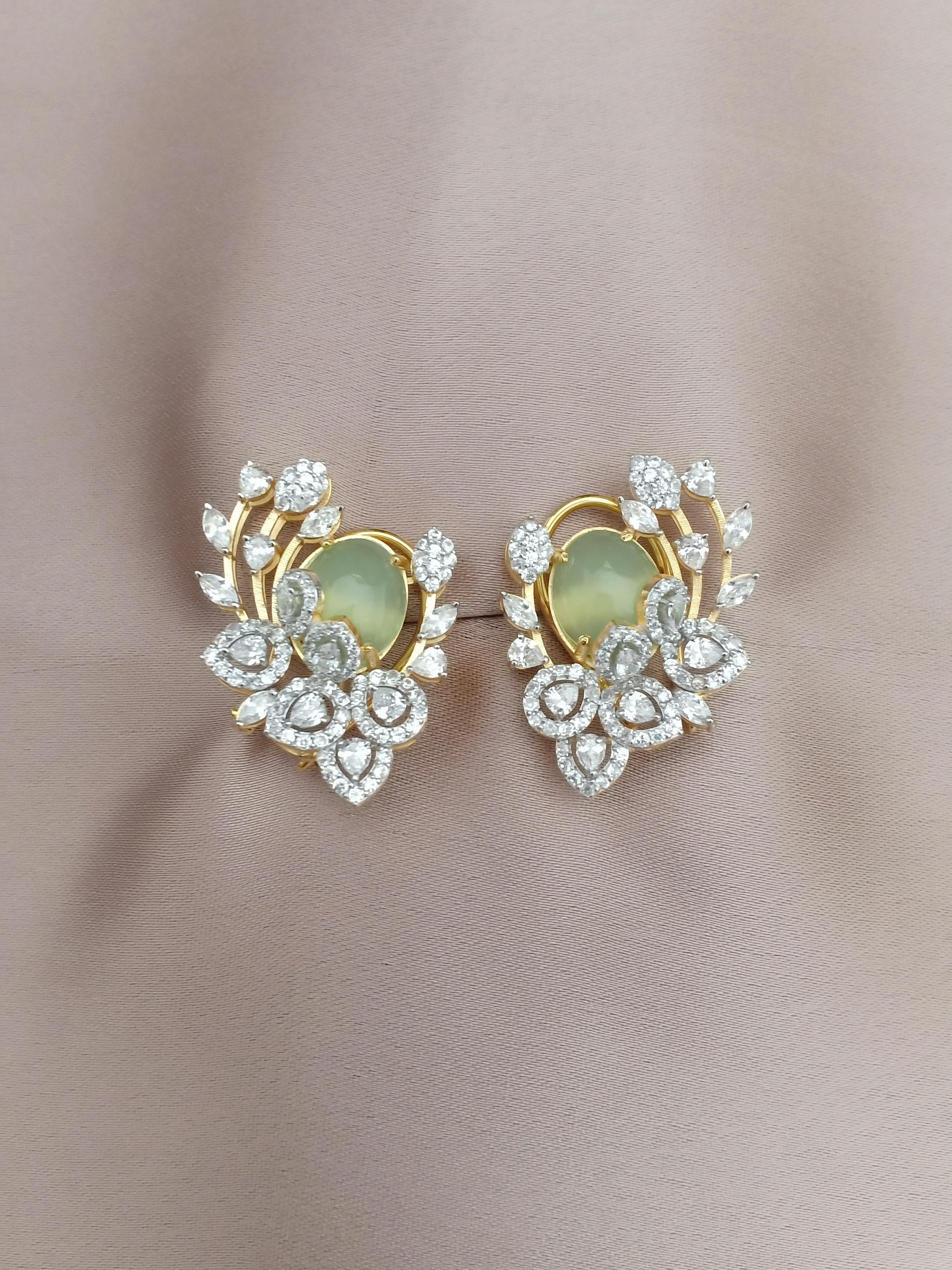 Pastel Green Delighted Studs - Dyulokha
