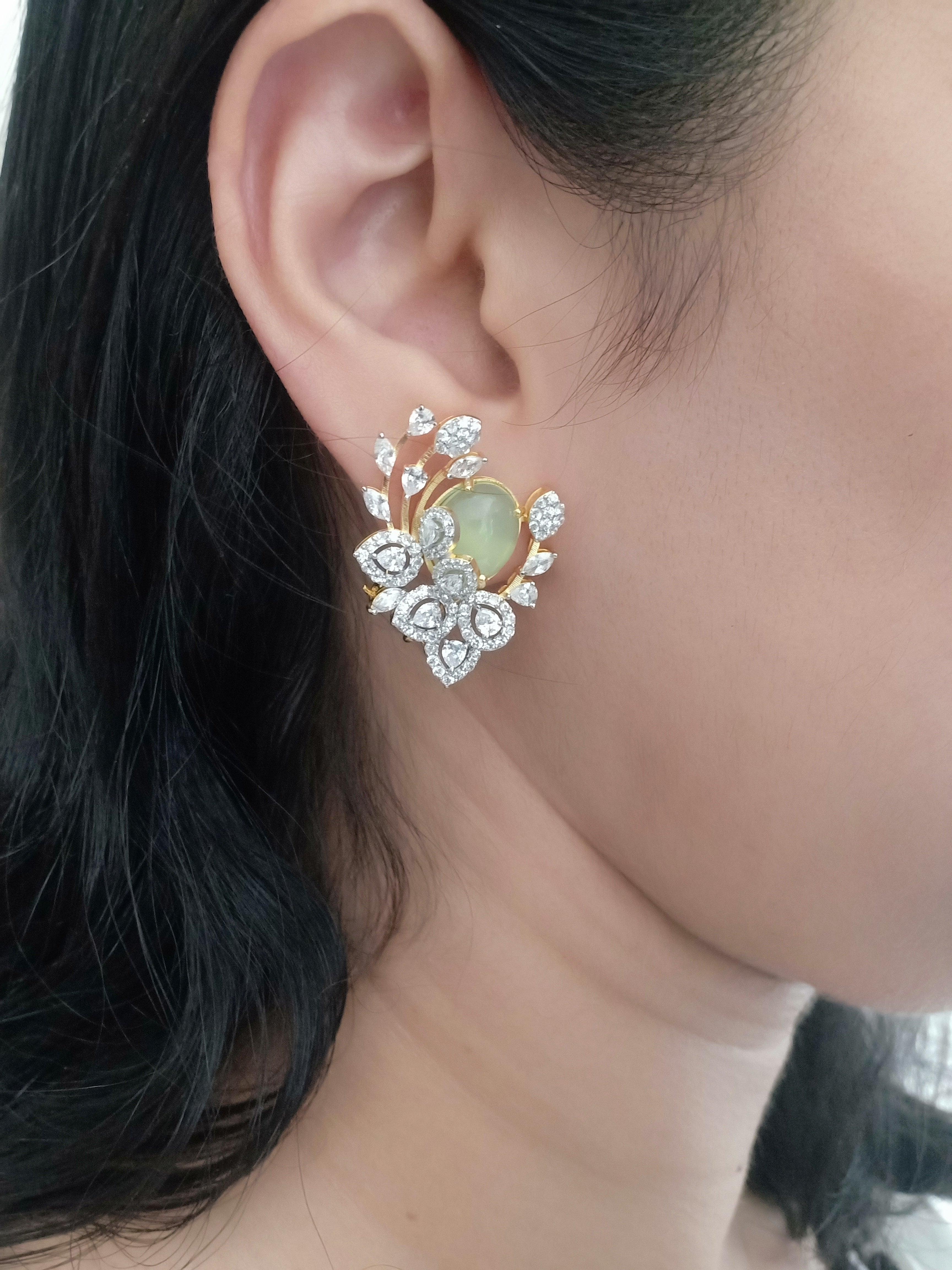 Pastel Green Delighted Studs - Dyulokha