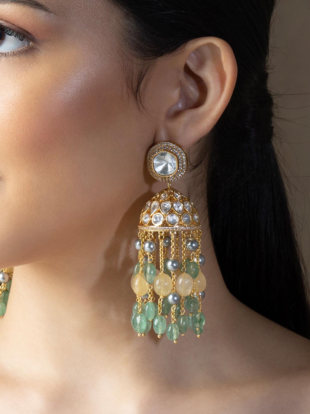 Vibrant Polki Jhumka Delights - Dyulokha