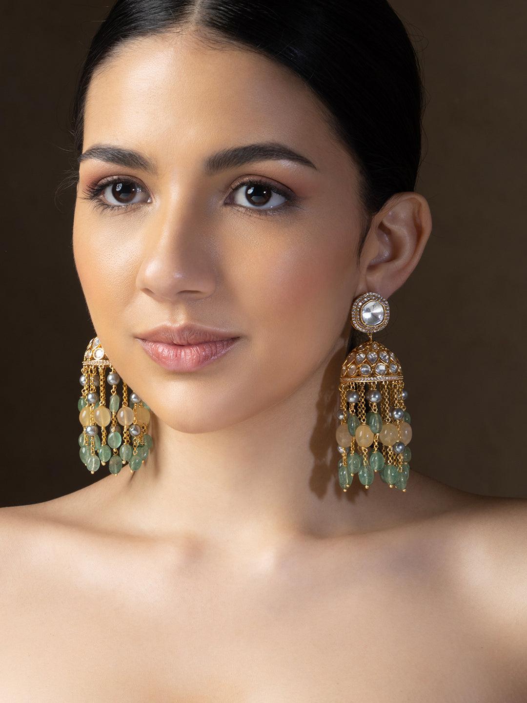 Vibrant Polki Jhumka Delights - Dyulokha