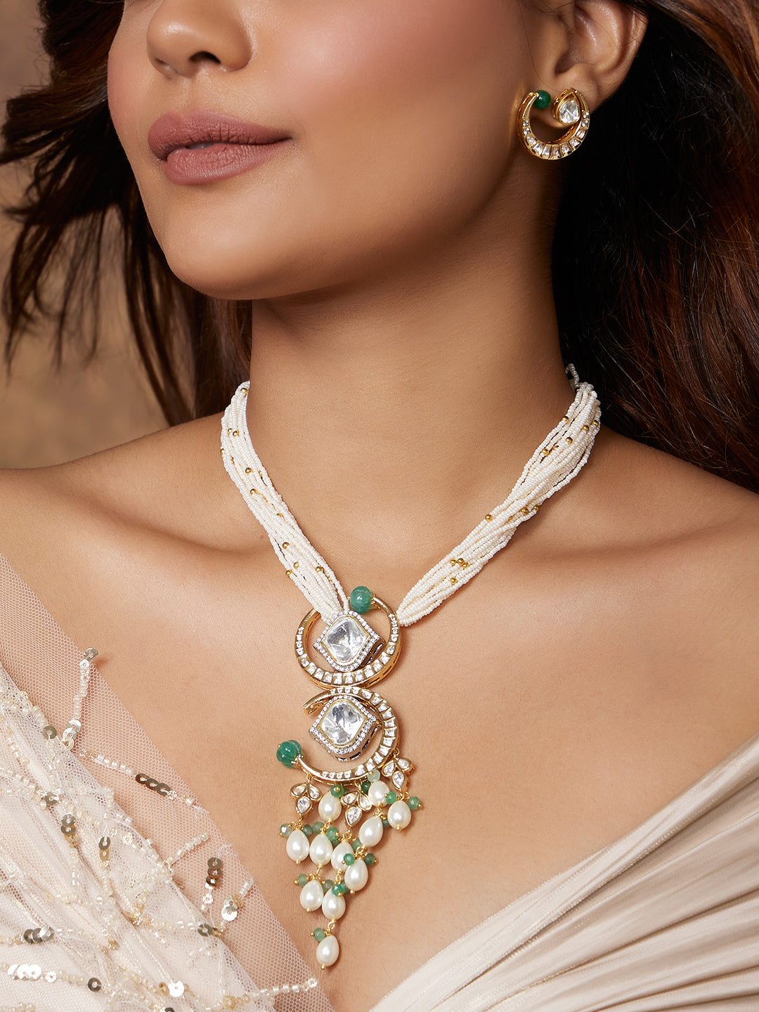 Moonlit Elegance Pearl Necklace Set