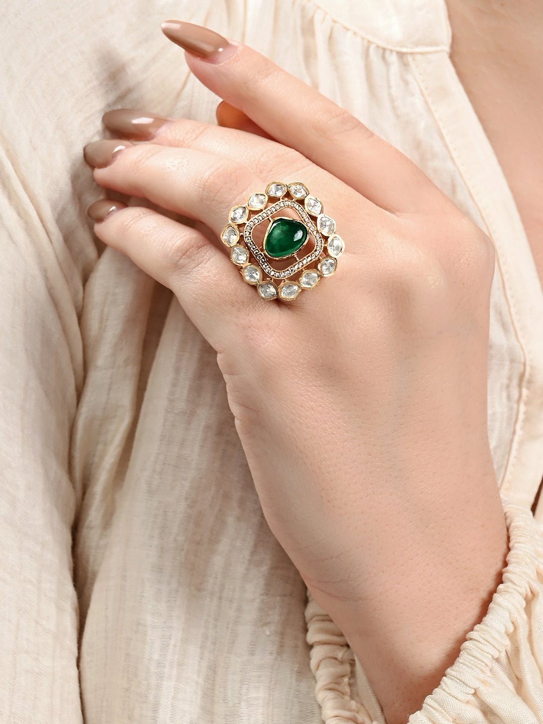 Radiant Emerald Glow Ring